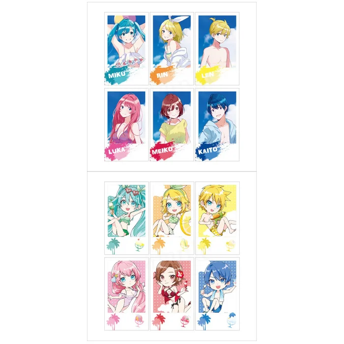 Hatsune Miku Summer Party Polaroid-Style Card Set 3 Hatsune Miku Summer Party Polaroid-Style Card Set