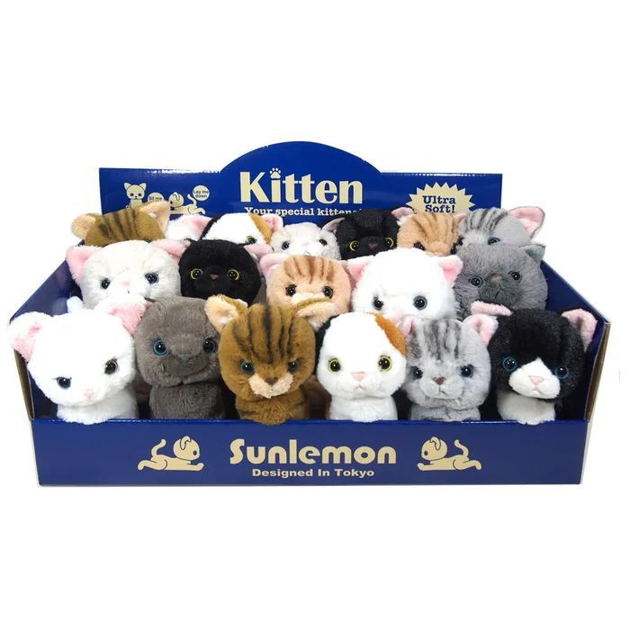 Kitten Plushie Set W/ Display Box 3 Kitten Plushie Set W/ Display Box